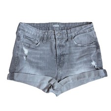 Old Navy Women's Size 8 O.G. High Rise Gray Distressed Cuffed Jean Shorts