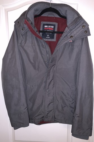 HOLLISTER Mens Hooded Jacket Small Grey All Weather - Picture 4 of 6