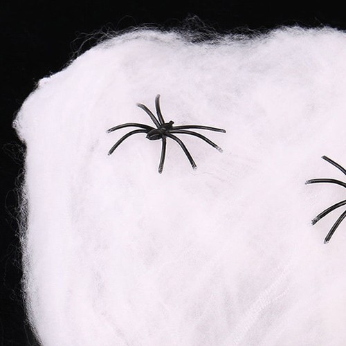 HALLOWEEN DECORATION SPIDER WEB SPIDERS STRETCHABLE COBWEB FANCY DRESS XL - Picture 6 of 18