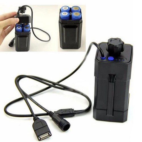 Wasserdicht 8,4 V USB DC 4/6x Akku Aufbewahrungsbox Laden für Fahrrad LED Licht - Bild 3 von 14