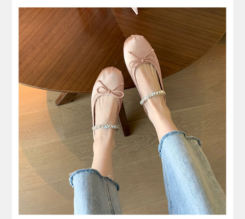 Mujeres Ballet Zapatos Planos Punta Redonda Mocasines Zapatos Satén Sin Cordones Zapatos - Imagen 18 de 33