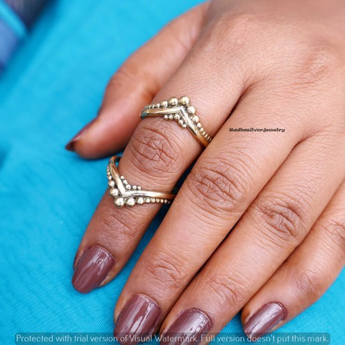 Arthritis finger Handmade Ring Brass Gold Women Ring Adjustable Full Finger Ring - Picture 4 of 8