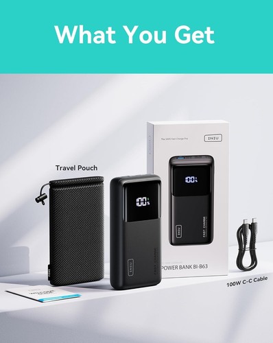 INIU 100W 25000mAh Tragbares Ladegerät Laptop/Telefon Powerbank PD QC Schnellladen - Bild 7 von 11