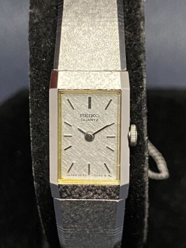 Vintage Seiko 2E20-5029 Lady's Stainless Steels Tank Quartz Watch- New Old Stock - Picture 3 of 18