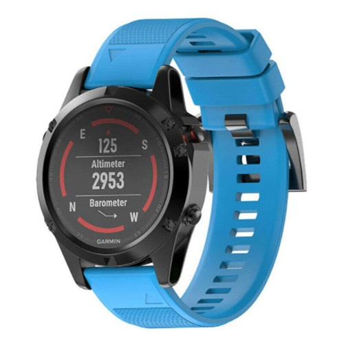 For Garmin Fenix 3HR 5 5X Plus 6 6X Pro 7 7X Quick Fit Silicone Watch Band Strap - Picture 30 of 47