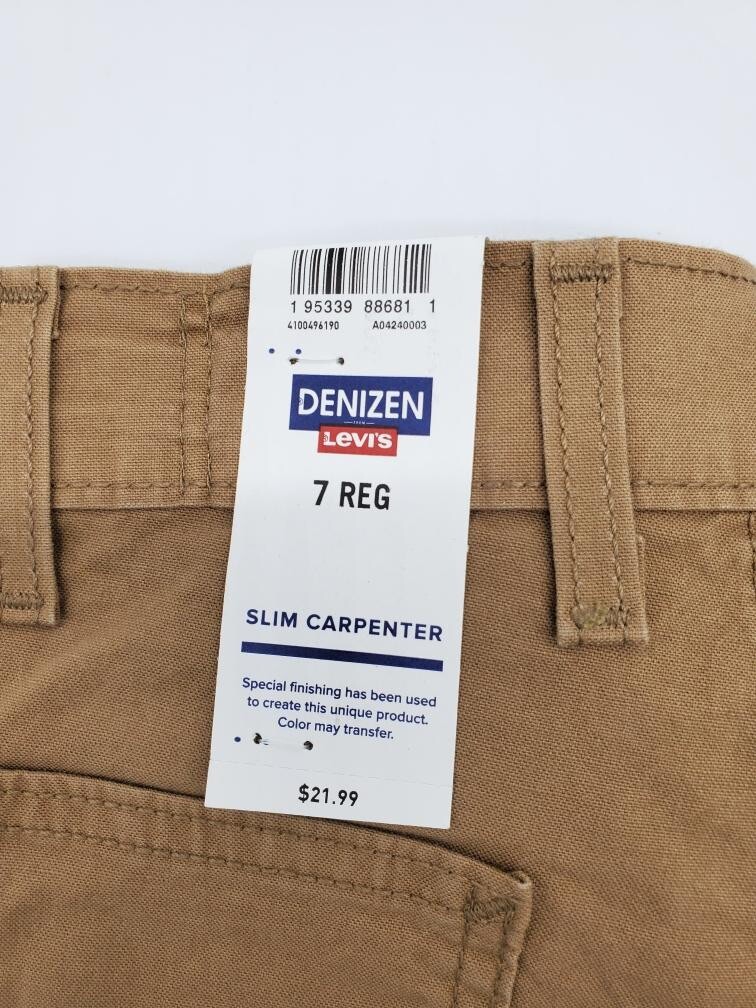Levis Denizen Boys Tan Khaki Cargo Slim Carpenter Pants Jeans 7