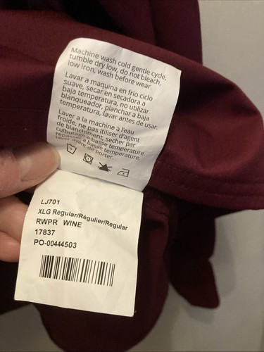 Landau ProFlex WOMENS Full ZIP WINE Scrub Jacket LJ701 SZ XL NWOT - Picture 7 of 15