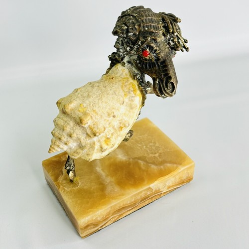 Vtg AURELIO TENO Sterling Silver, Shell & Coral Zodiac Aries Ram Horoscope RARE - Picture 7 of 9