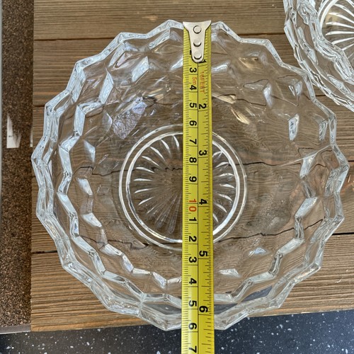 Set Of 2 American Clear by Fostoria 6" Bowl Cubist Pattern 2056 - Picture 4 of 5