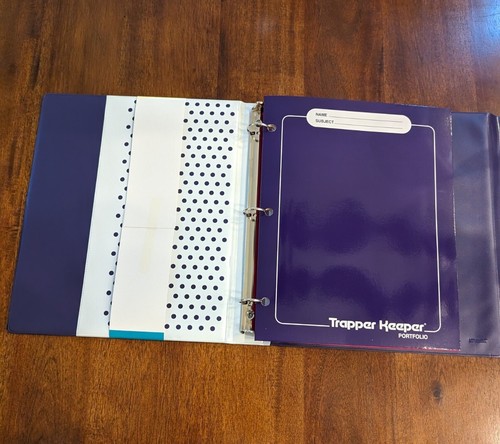 Vintage Style Trapper Keeper Binder Folder Organizer in Bright Animal Print New - Picture 4 of 7