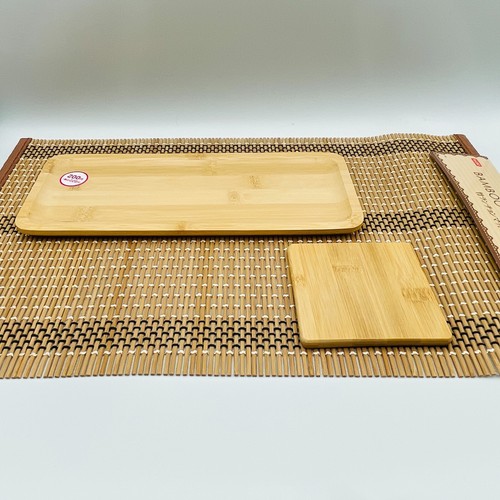Japanese Bamboo Tableware Set – Tray, Placemat & Coaster Gift from Japan - Picture 15 of 15
