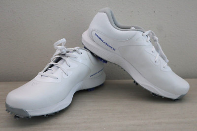 Under Armour Women's Sz 9.5 White UA Charged Breathe 2 Spiked Golf Shoes $100