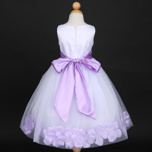 Abiti da sposa fiori da ragazza venditore statunitense bianco petali vacanza 12M 18M 2 3/4 6 8 10 - Foto 9 di 21