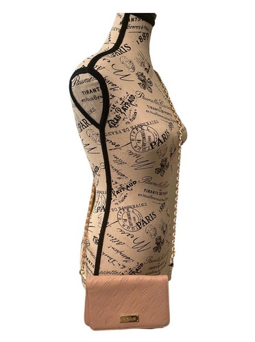 Bebe Los Angeles Cross Body Bag Dusty Pink And Gold, Detachable Strap - Picture 2 of 10