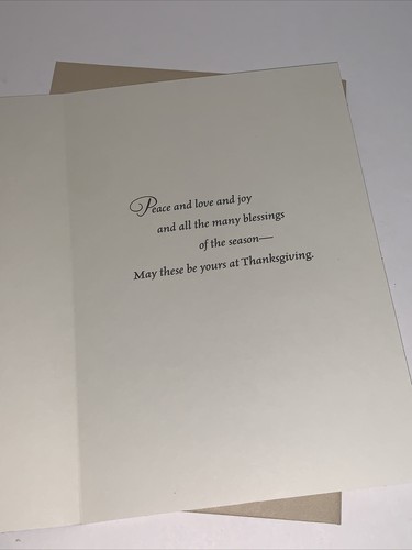 Tarjeta de Acción de Gracias Hallmark: Naranja Crisantemo Bendiciones a Ti Paz Amor Alegría - Imagen 3 de 5