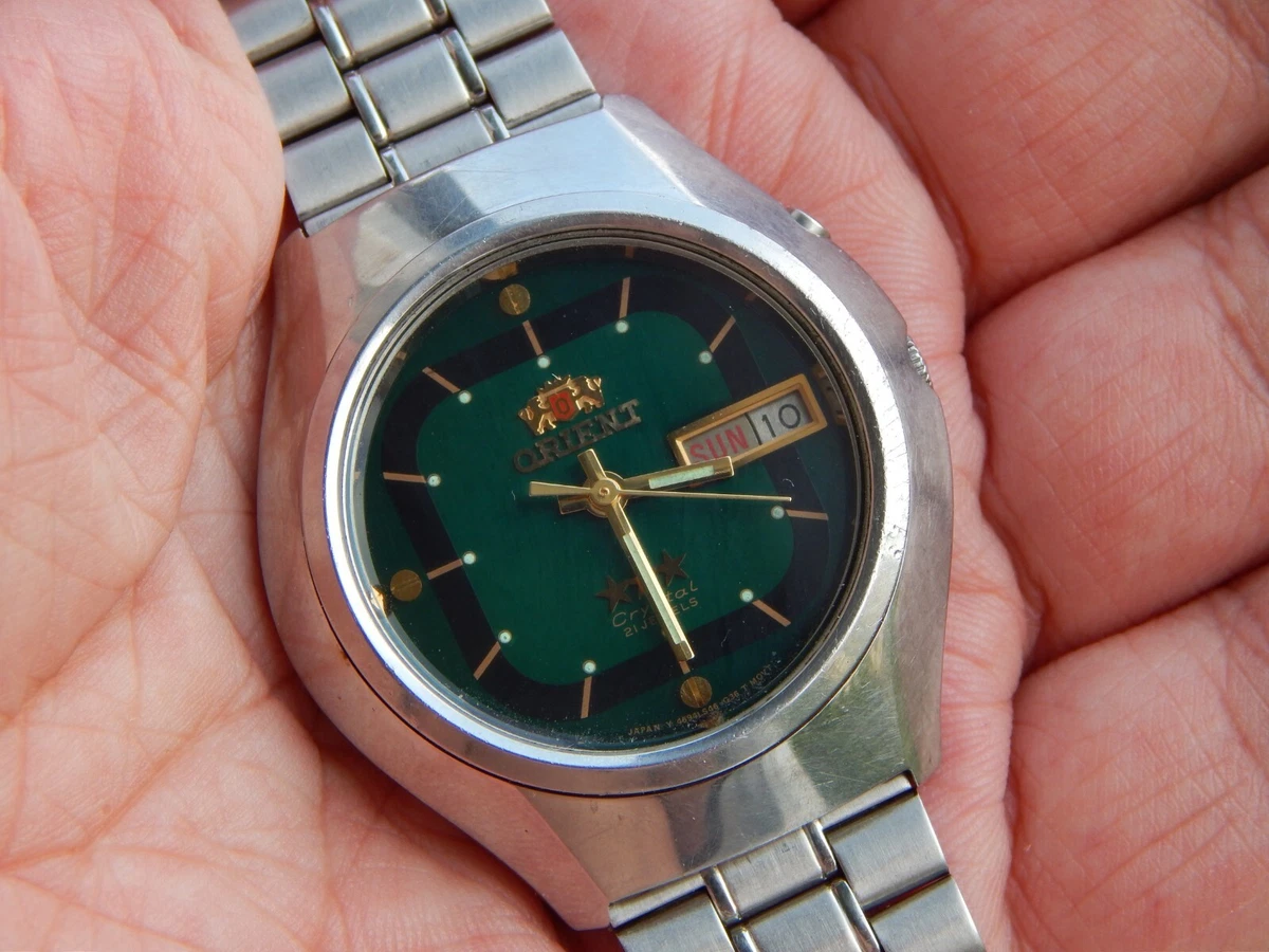 Vintage 70s Watch ORIENT 3 STAR CRYSTAL Automatic Japan RARE