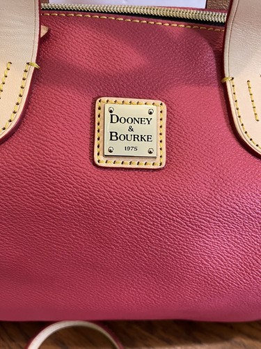Dooney & Bourke Crossbody Olivia Satchel Lachs Koralle Leder Handtasche Riemen - Bild 7 von 9