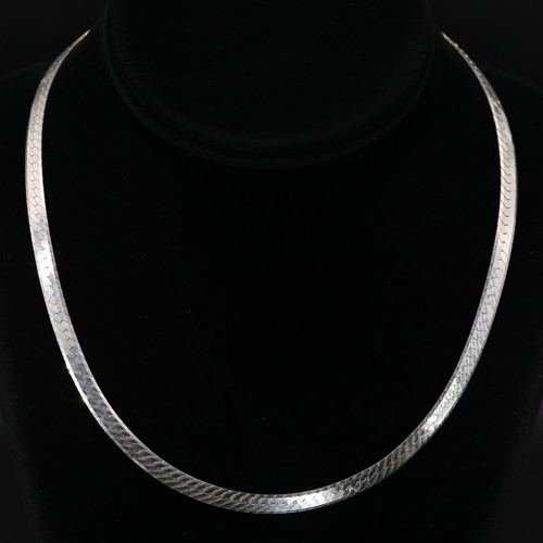 Sterling Silver - ITALY MILOR 6mm Herringbone Chain 18" Necklace - 18g