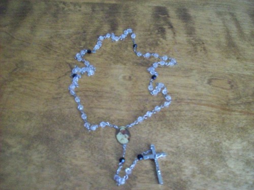 Vintage Rosenkranz Perlen mit Bild des Papstes - Bild 9 von 9