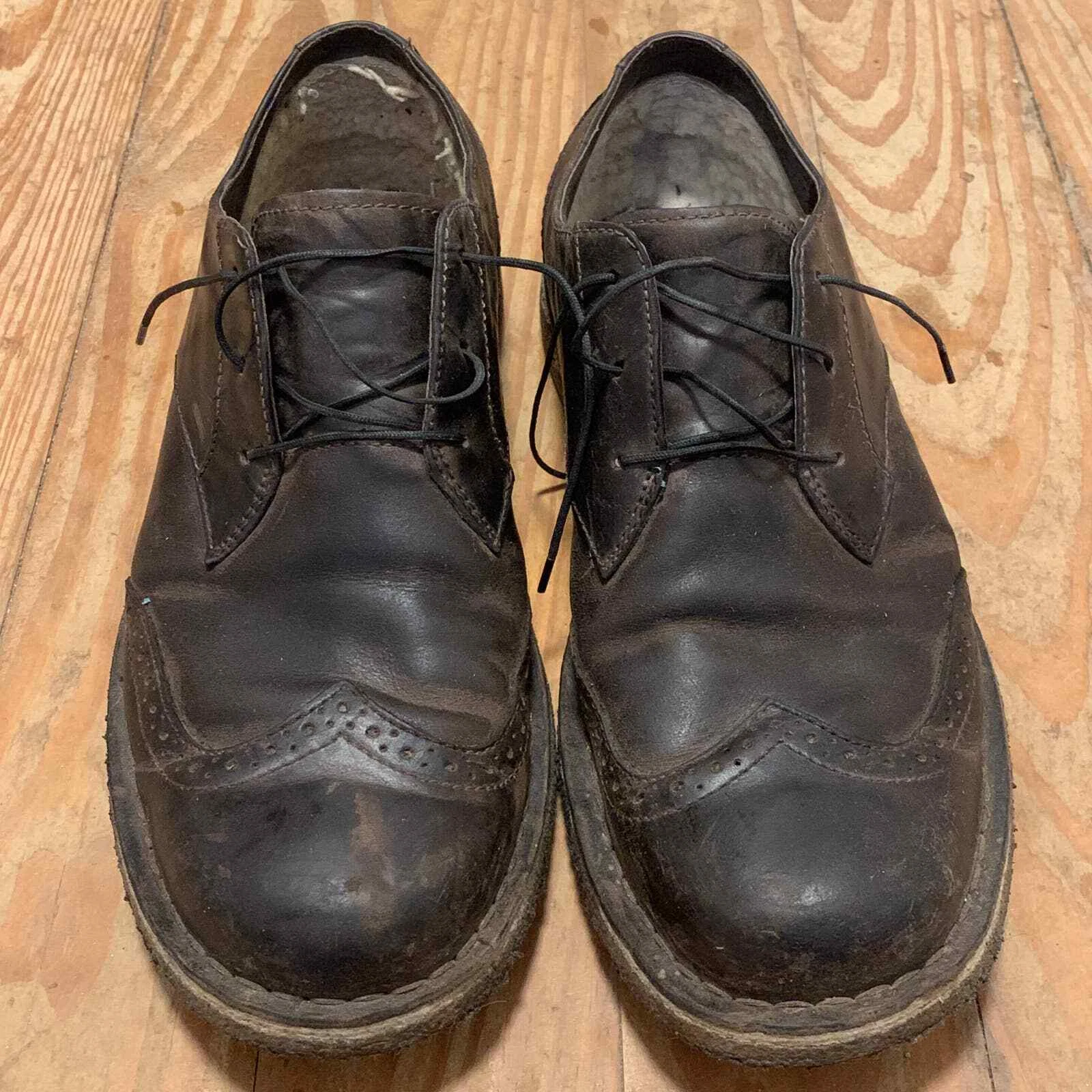 UGG Uomo Taglia 9 Brogue Oxford Pelle Marrone Suole Crepe