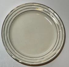 Vintage Ivory Porcelain Bread Plate w/Gold Trim 7-1/2” Excellent Used Condition