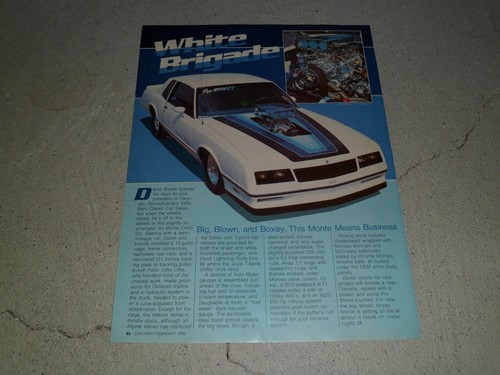 VARIOUS VINTAGE CHEVROLET MONTE CARLO AD / ARTICLES COLOR BLACK & WHITE - Imagen 26 de 51