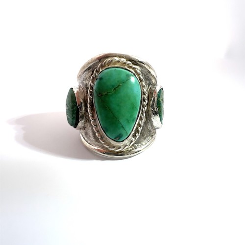 Vintage Türkis Sterling Silber Herren Ring Größe 10