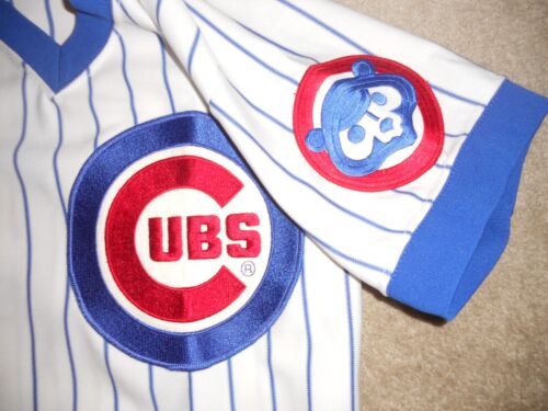 Vintage Chicago Cubs Baseball Jersey Wilson #1 Pullover 1980s Pinstripes 36 Sewn - Picture 3 of 9