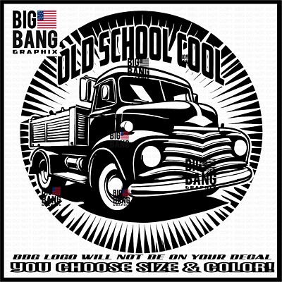 Old School Trucker Vinyl Decal Sticker Truck Driver Vintage Old Truck Die Cut