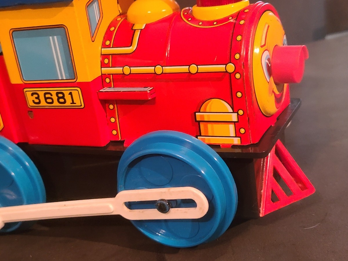 TESTED GOOD Modern Toys Tin Litho Locomotive Train Toy #3681 T