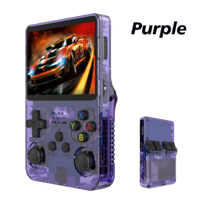 R36S Retro Handheld Konsole, Lila, ArkOS, 64GB, 15.000+ Spiele NEU