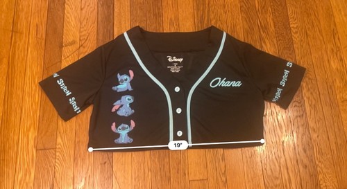 Disney Lilo & Stitch Baseball Jersey - #02 Ohana Stitch Shirt Womens Crop Top M - Picture 11 of 17