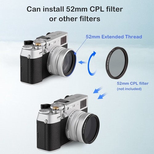 Haoge LUV-X54W Metall Gegenlichtblende eingebauter UV-Filter für Fujifilm Fuji X100V Kamera - Bild 5 von 10