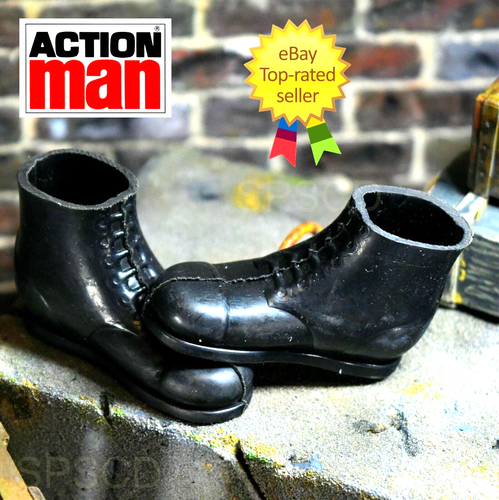 Action Man Vintage Original Palitoy Short Black Boots c1966-1969 FREE POST UK - Picture 19 of 22