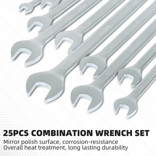 25tlg Maul Ringschlüssel Satz Schraubenschlüssel 6-32mm Gabelringschlüssel Cr-V - Bild 5 von 5