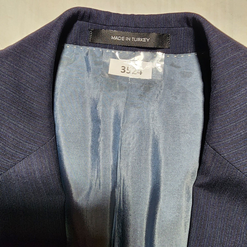 Hugo by Hugo Boss Anzug Herren Größe 44 R Blau Grau Modern Micro-Grid Sakko - Bild 15 von 18