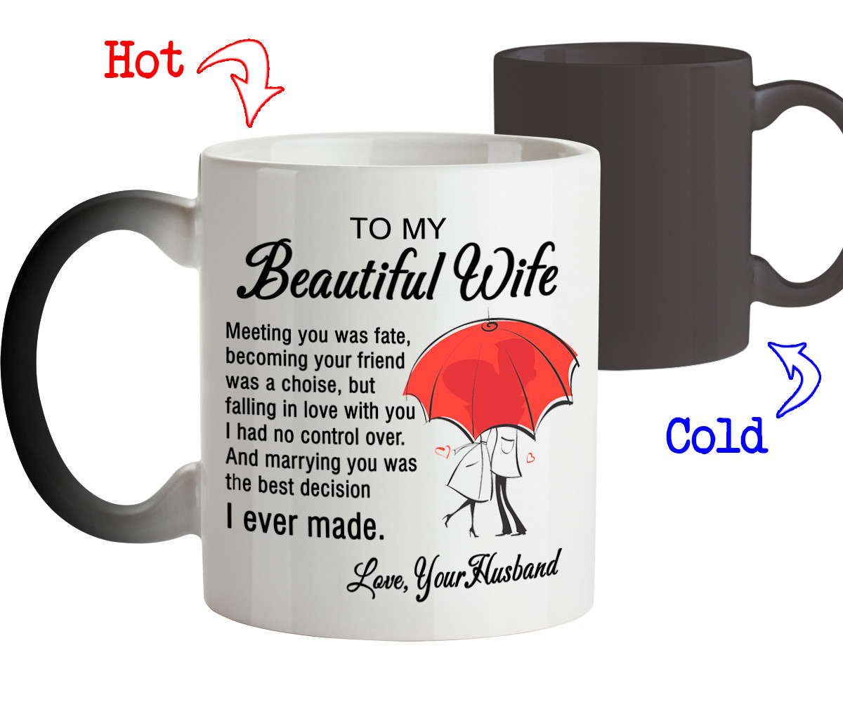 Taza de café regalo de amor para esposa casarse contigo fue la mejor decisión que he tomado