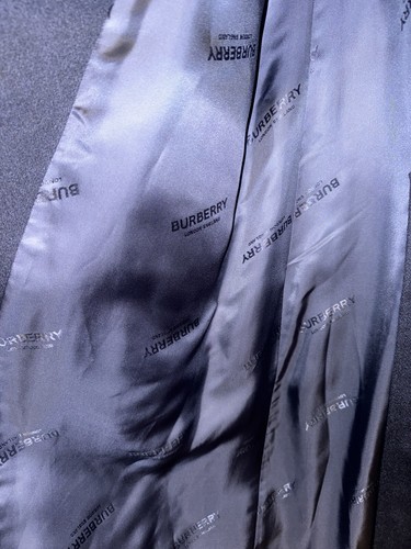 Burberry Long Cashmere Blend Kensington Trench Coat Charcoal Navy Blue Authentic - Picture 8 of 24