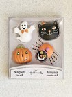 Vintage Hallmark Halloween Refrigerator Magnet Set Ghost Pumpkin Spider Cat 