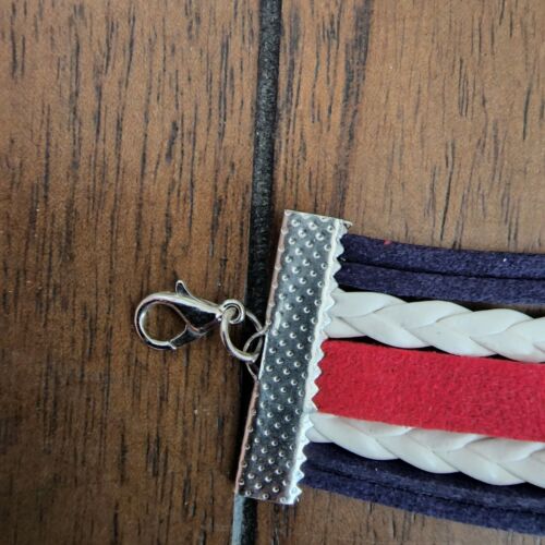 Love Cardinals Baseball Bracelet 5 Strand Red, White, Blue Adjustable Brand New - Picture 4 of 7