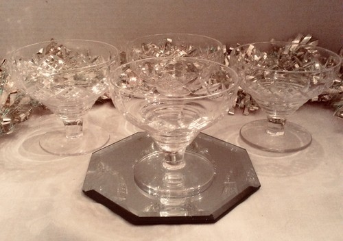 Stuart England Crystal Canterbury Dessert Drink Glasses 6 Ounce. Set 4 LOT 'B' - Picture 2 of 9