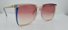 Vintage Anne Klein Fiorella Blue Beige Oval Sunglasses Italy FRAMES ONLY