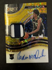 2020-21 Select Basketball Jaden McDaniels rookie patch auto Gold Disco RPA #8/10