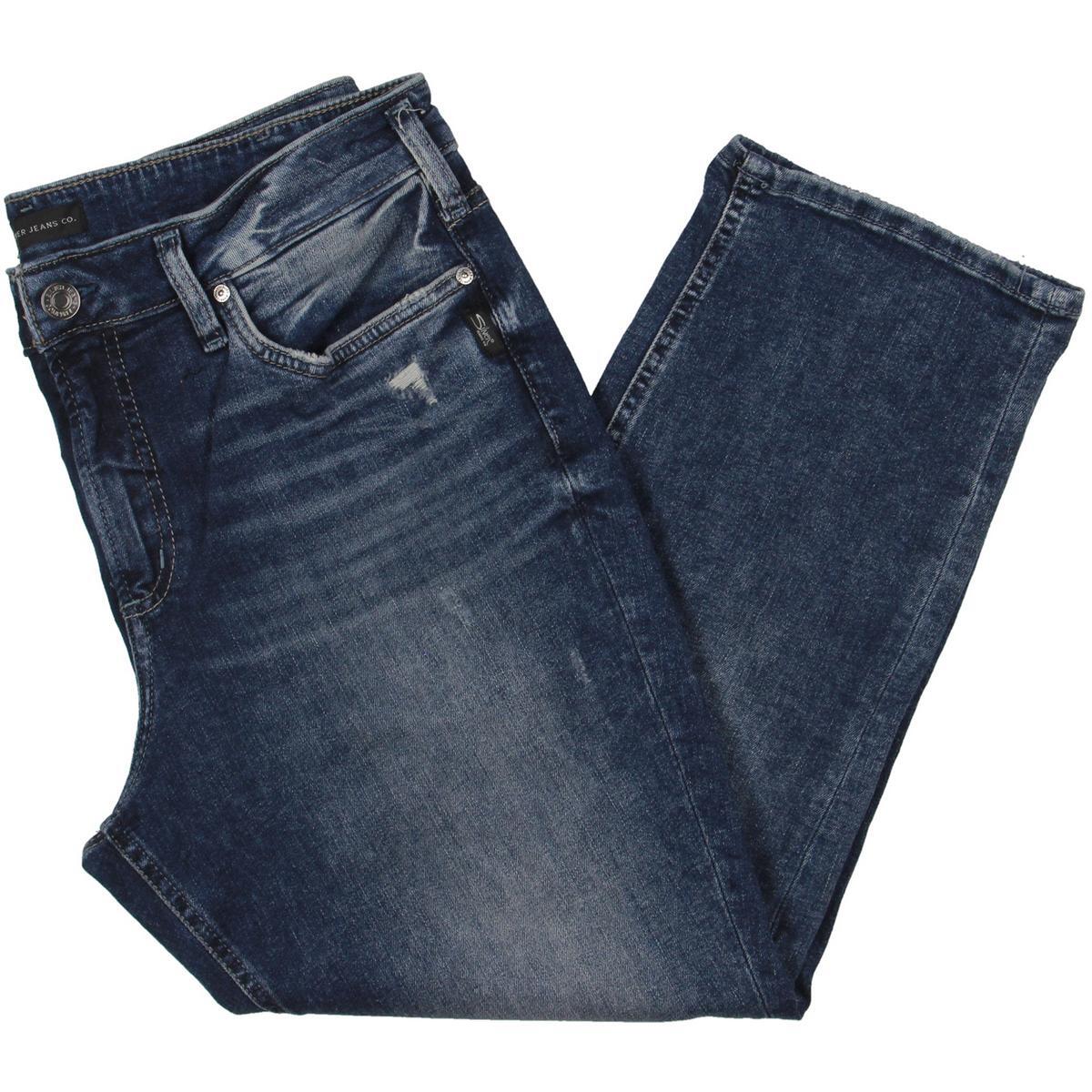 Silver Jeans Co. Женские джинсы-капри из эластичного денима средней посадки Plus BHFO 6186