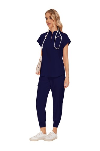 Summer Stretch Women Scrub Sets Jogger Drawstring Pants Nurse Uniform Medical - Bild 35 von 83