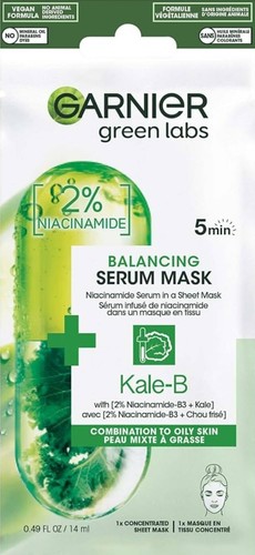 Garnier Green Labs Balancing Serum Mask with 2% Niacinamide & Kale-B, 14ml - Picture 3 of 7