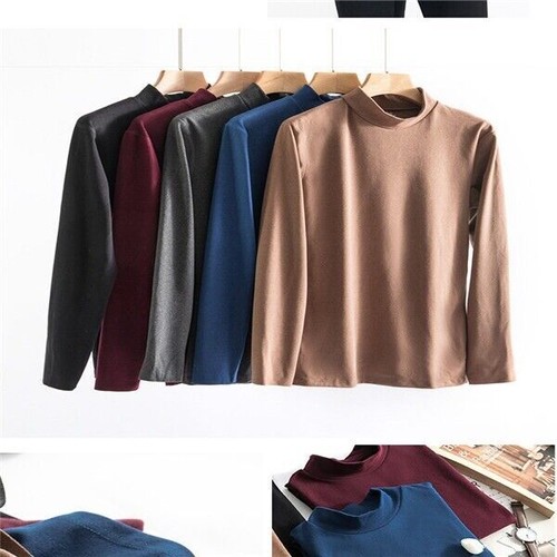 T-shirt uomo colletto uomo fondo caldo camicia slim cappotto caldo pullover maglione top - Foto 10 di 17