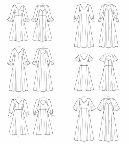 VOGUE EASY OPTIONS MAXIKLEID MUSTER V-AUSSCHNITT RÜCKENAUSSCHNITT V9328 GRÖSSE 6-14, 14-22 - Bild 7 von 9