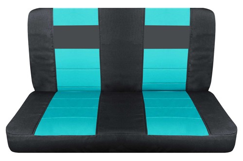 Fundas Asiento Coche Banco Trasero Algodón 2 Tonos Carbón-Lados Se Adapta 1989-98 Geo Tracker - Imagen 16 de 17