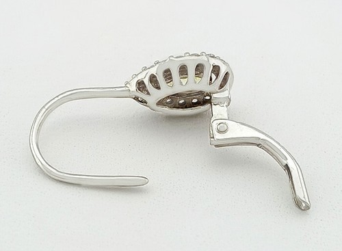 GENUINE WHITE SAPPHIRES & LAB PERIDOT 1.16 Cts DANGLE EARRINGS .925 SILVER - NWT - Picture 5 of 7